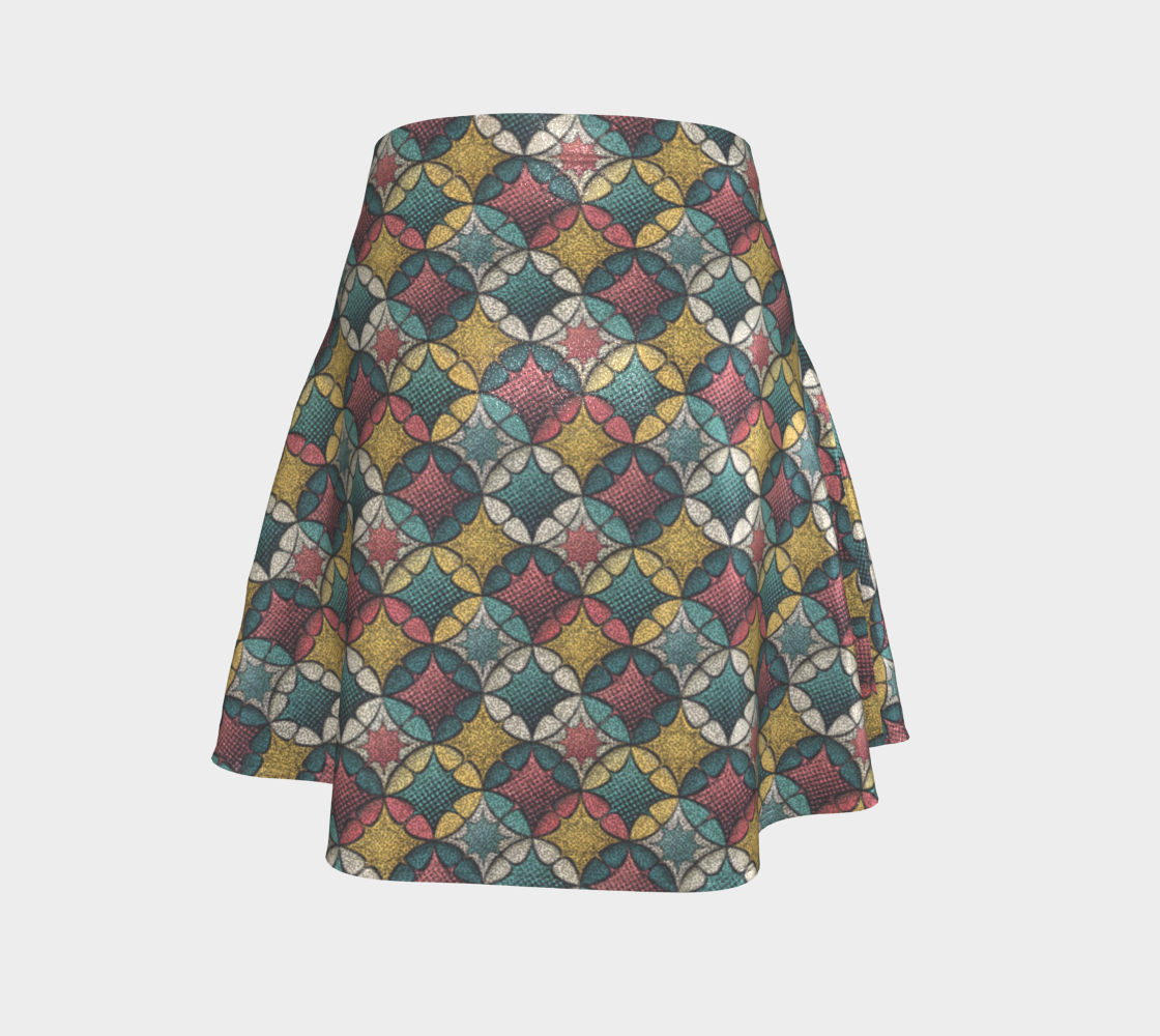 Retro Mosaic Skater Skirt