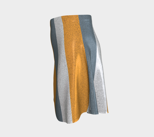 Grey, Orange and White Flare Skirt | Everybody Wants to be a Cat