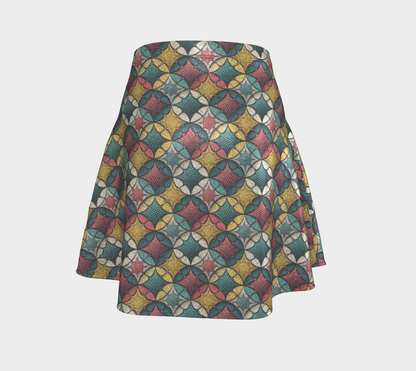 Retro Mosaic Skater Skirt