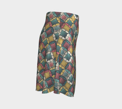 Retro Mosaic Skater Skirt