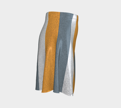 Grey, Orange and White Flare Skirt | Everybody Wants to be a Cat