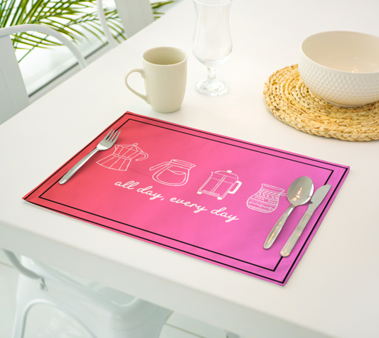 Pink Gradient Coffee Pot Placemat