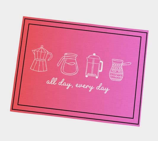 Pink Gradient Coffee Pot Placemat