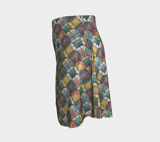 Retro Mosaic Skater Skirt