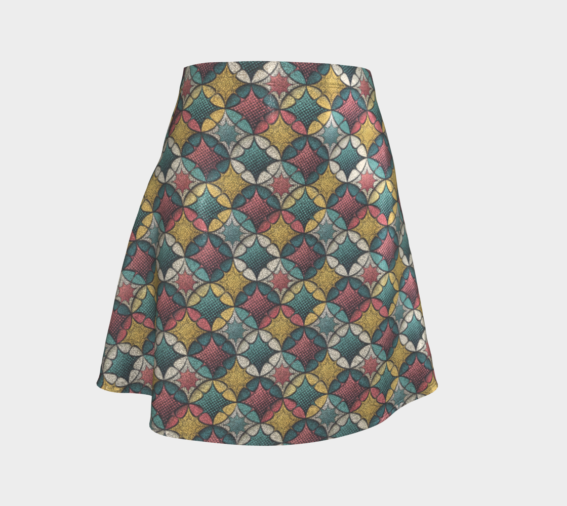 Patterned skirt on a light gray background